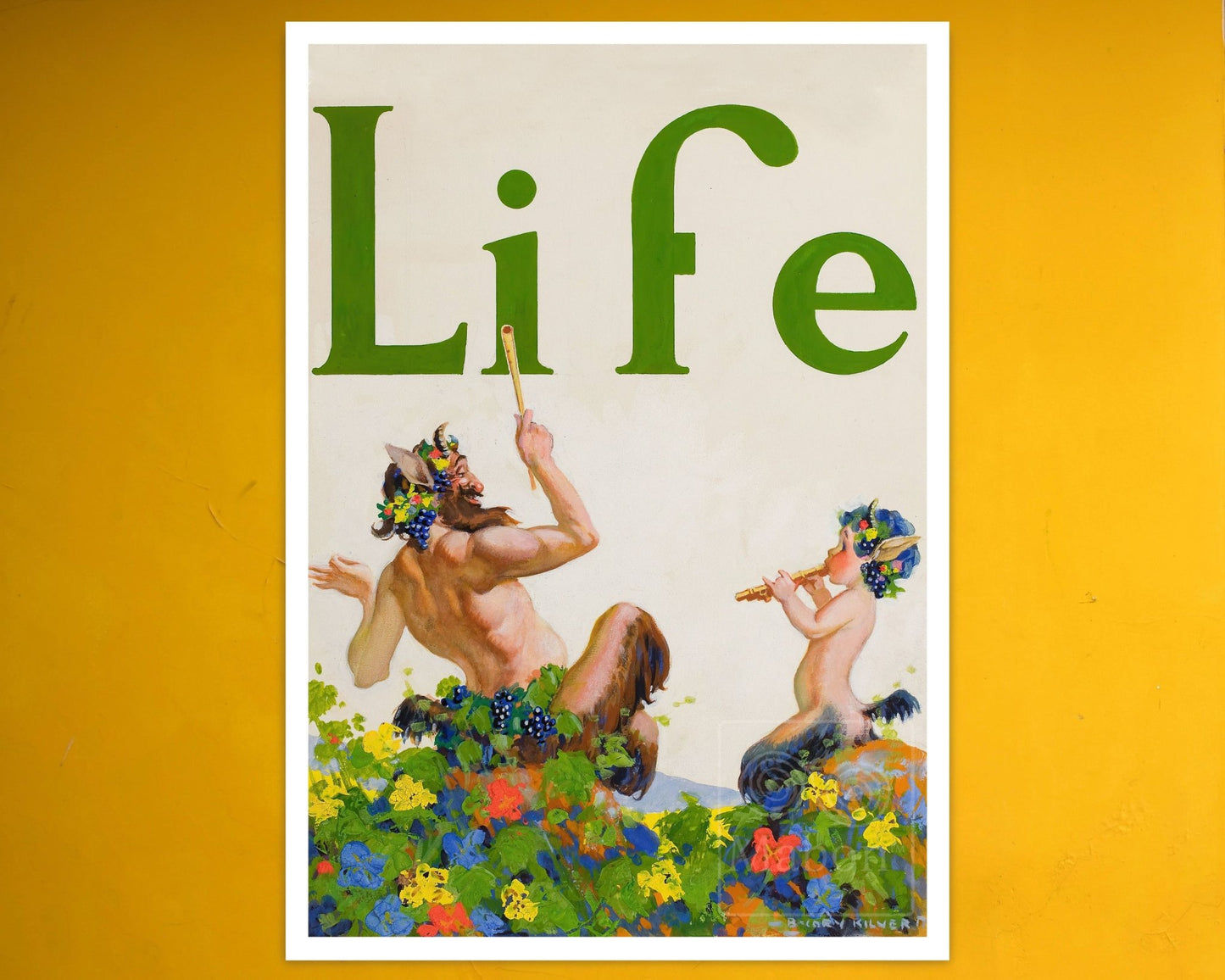 Benjamin Corey Kilvert "Life Magazine Cover - April 1923 - Satyr & Pan" - Mabon Gallery