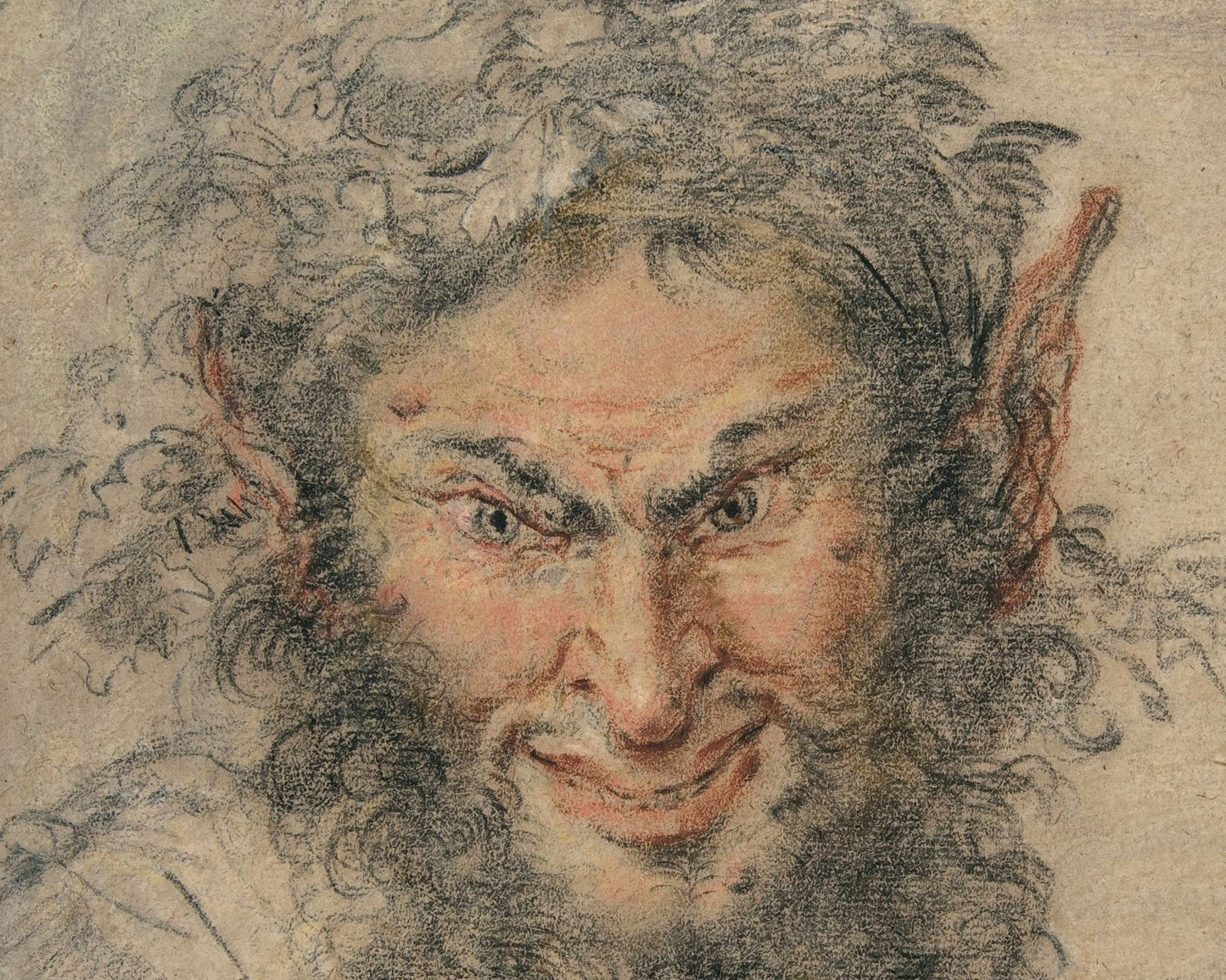 Circle of Antoine Watteau "Head of a Satyr" (c.1700) - Mabon Gallery