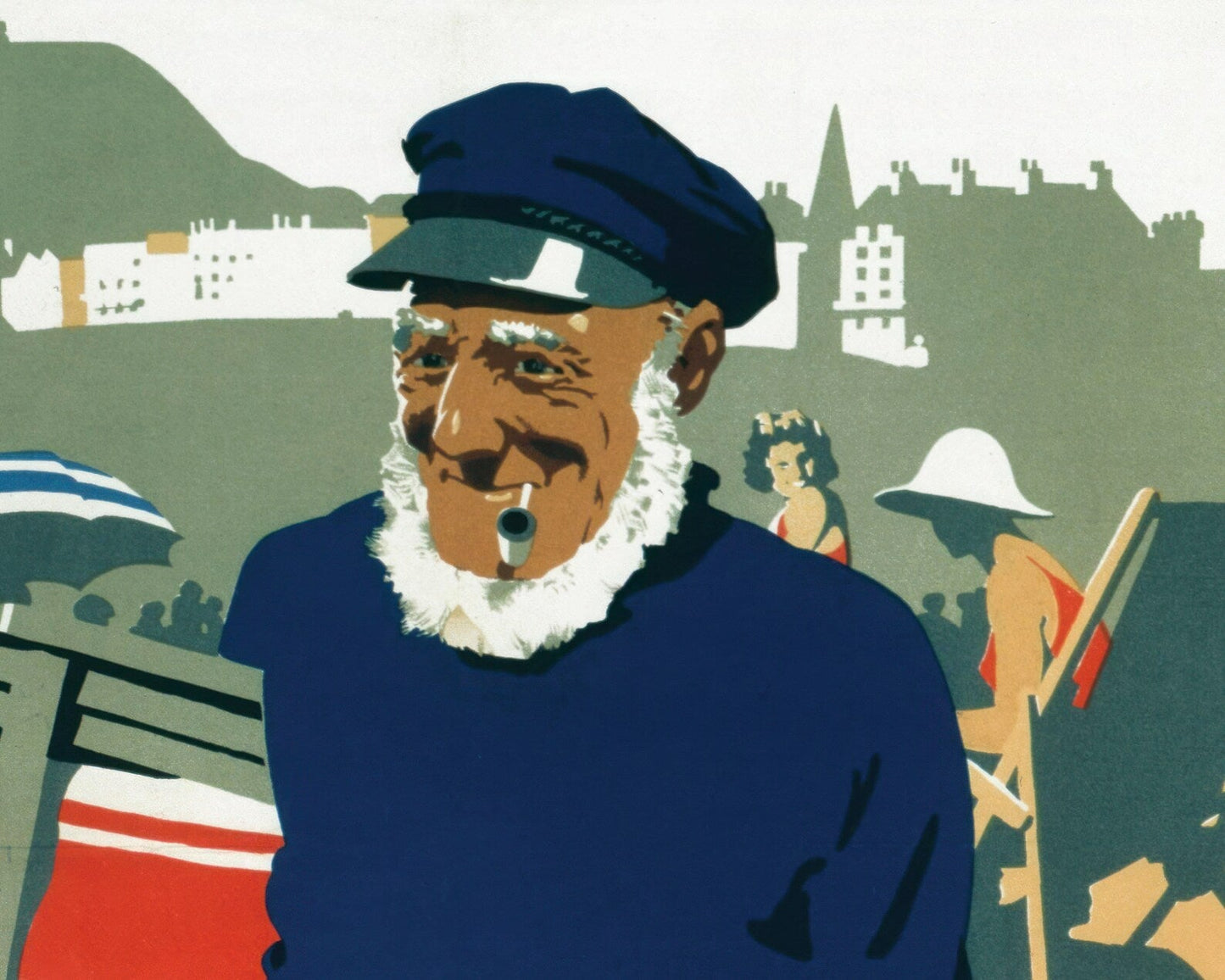 Frank Newbould "East Coast Types: No.5 Deck Chair Man” (c.1931) Vintage Travel Poster - Mabon Gallery
