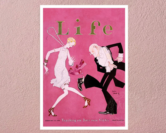 John Held Jr. "February 1926 - Teaching Old Dogs New Tricks" Life Magazine Cover - Mabon Gallery