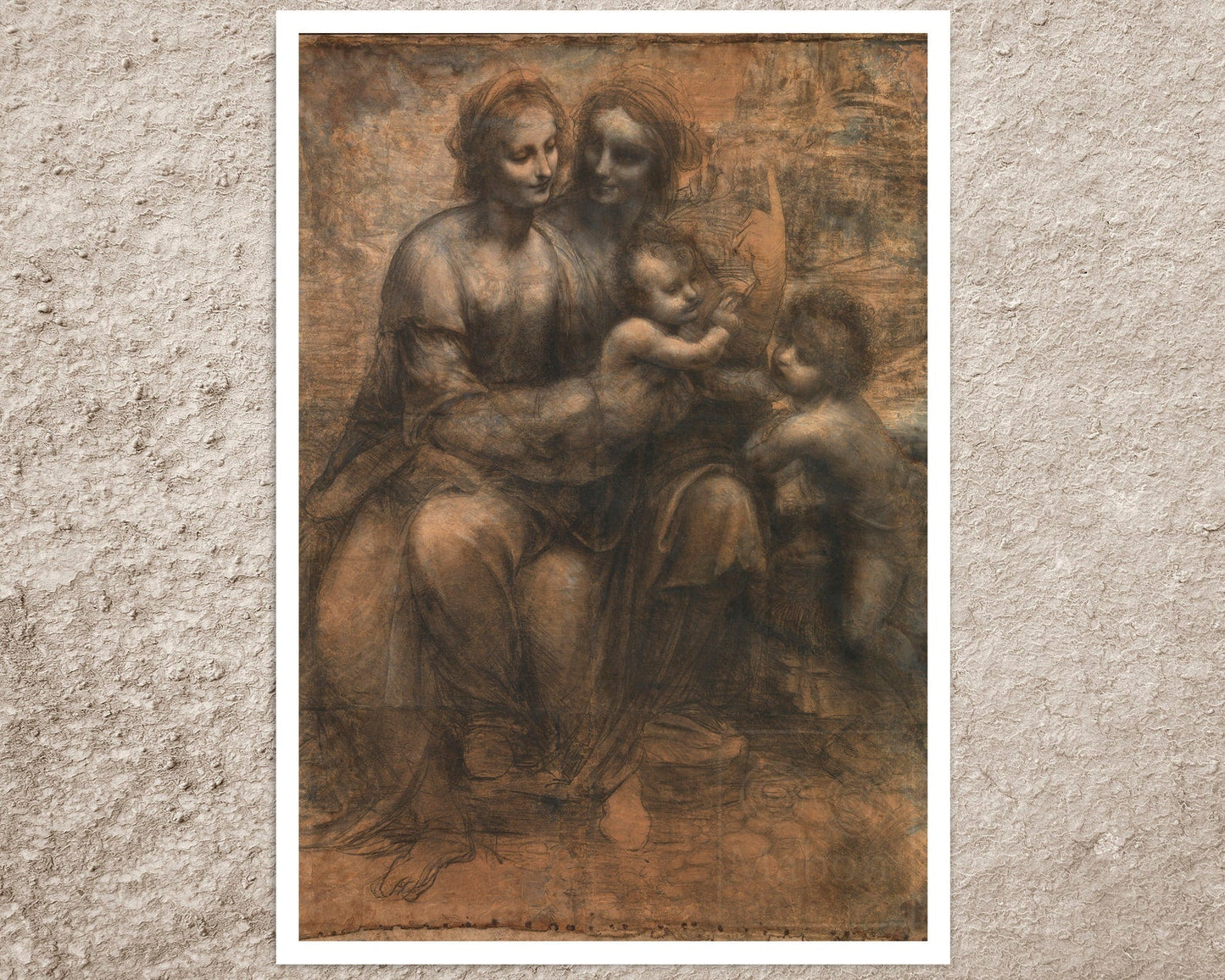 Leonardo da Vinci "The Virgin and Child with Saint Anne and Saint John the Baptist" (c.1500) - Mabon Gallery