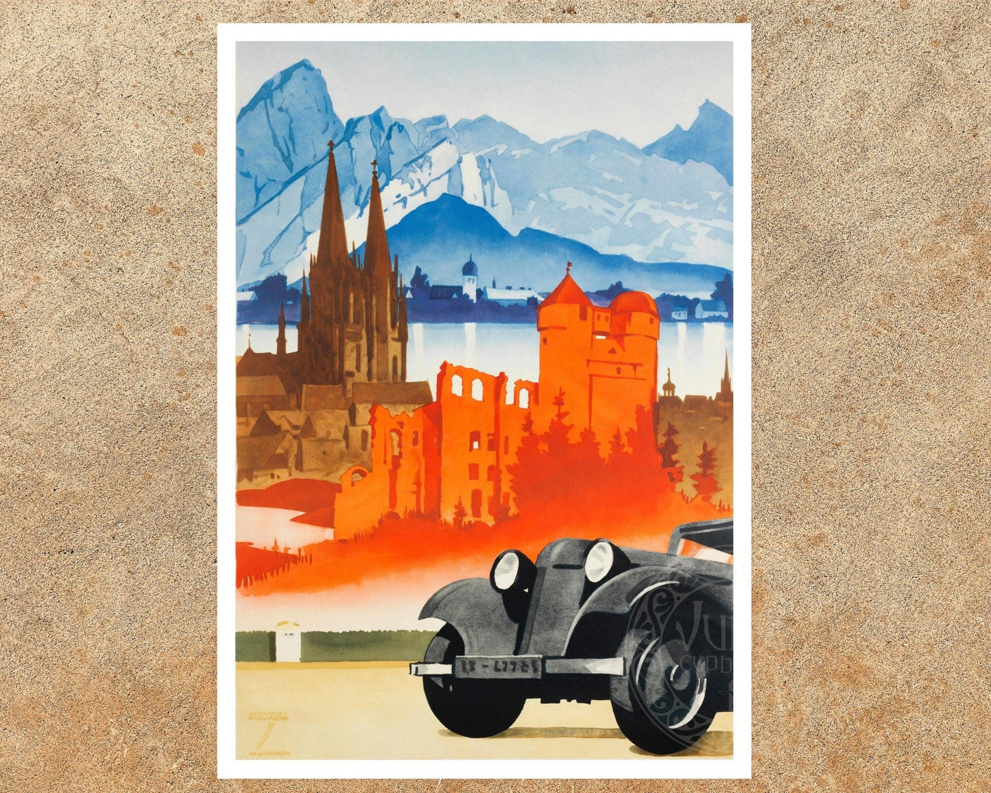 Ludwig Hohlwein "Motoring In Germany" (c.1920) - Mabon Gallery