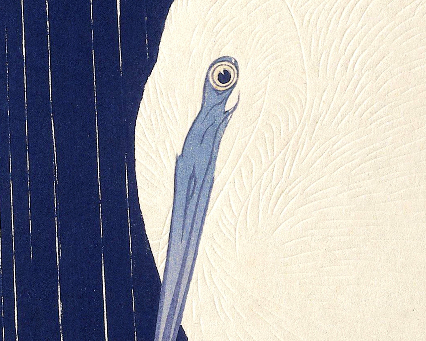 Ohara Koson "Egret in the Rain" (c.1925) - Mabon Gallery