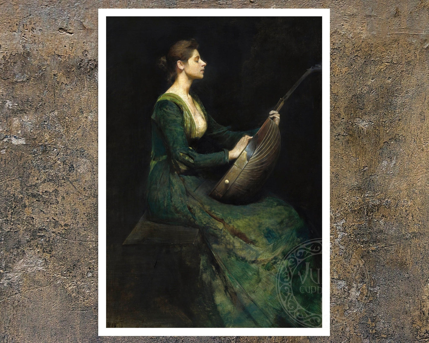 Thomas Wilmer Dewing "Lady with a Lute" (c. 1886) - Mabon Gallery