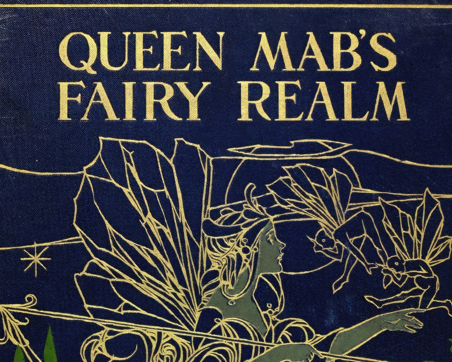Vintage Book Cover Illustration "Queen Mab's Fairy Realm" (c.1901) - Mabon Gallery