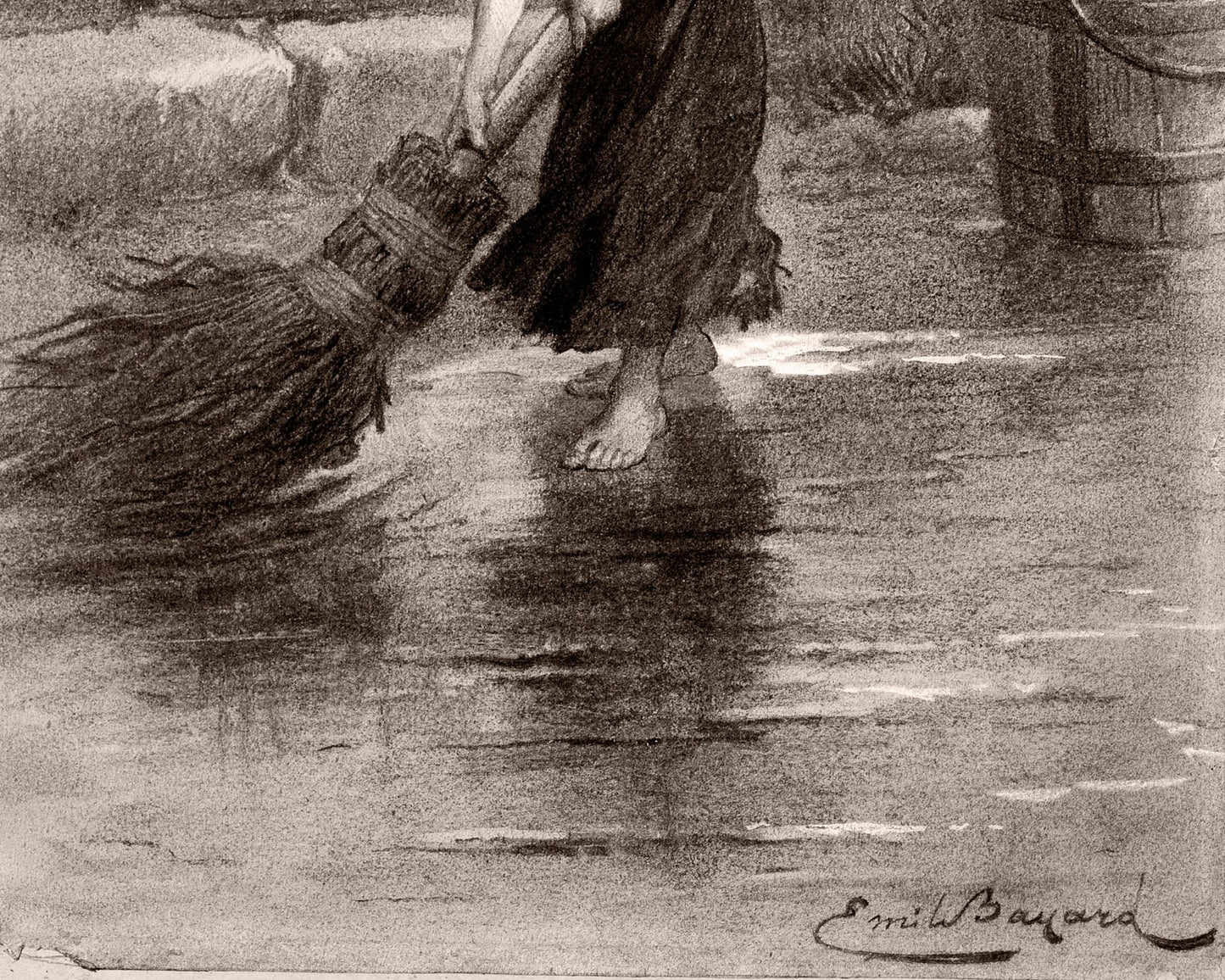 Vintage Book Illustration "Cossette" (c.1862) from Les Misérables by Victor Hugo - Mabon Gallery
