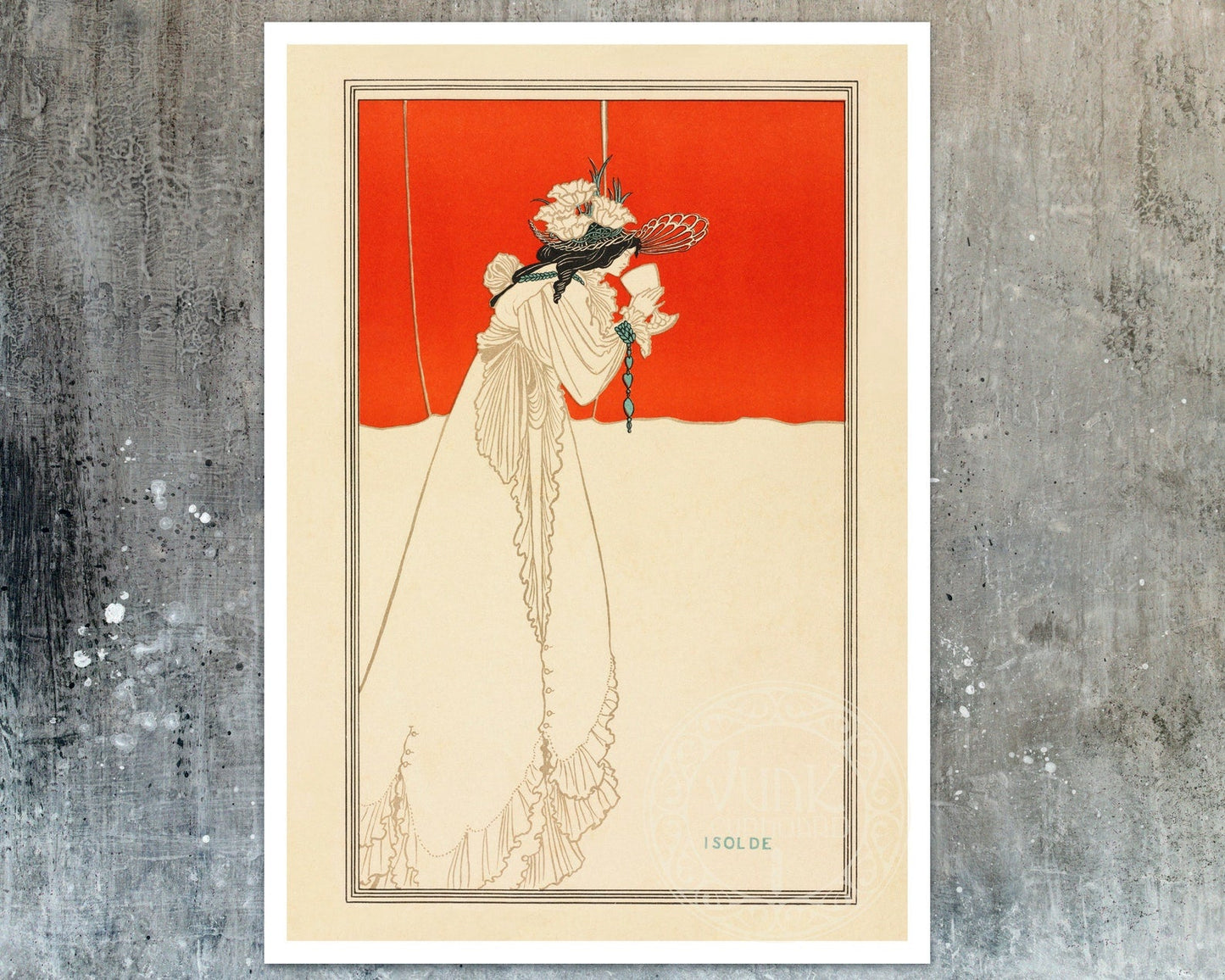 Vintage Book Illustration "Isolde" by Aubrey Beardsley (c.1895) - Mabon Gallery