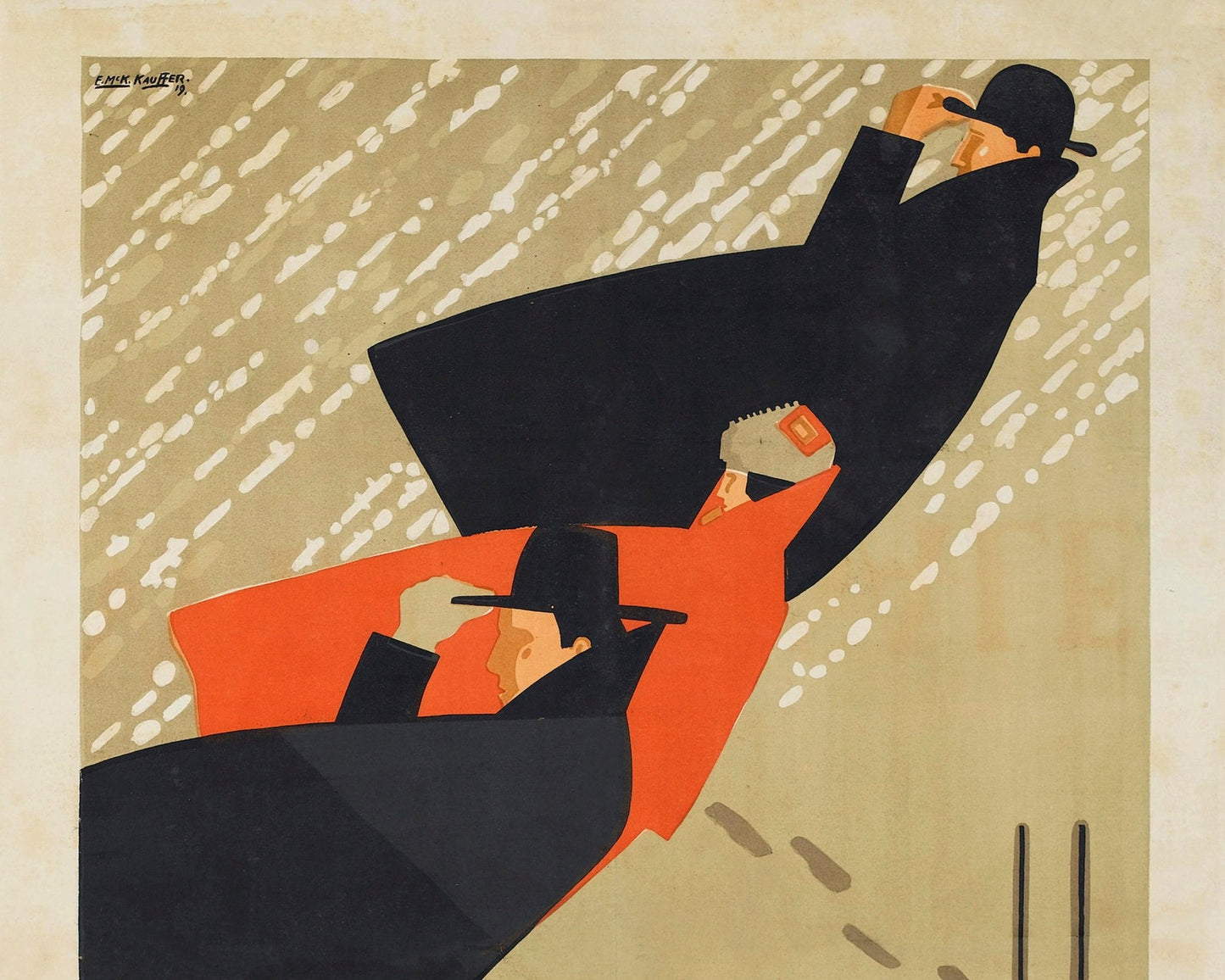 Vintage Fashion Advertising Poster "Winter at Derry & Toms" (c.1919) - Mabon Gallery
