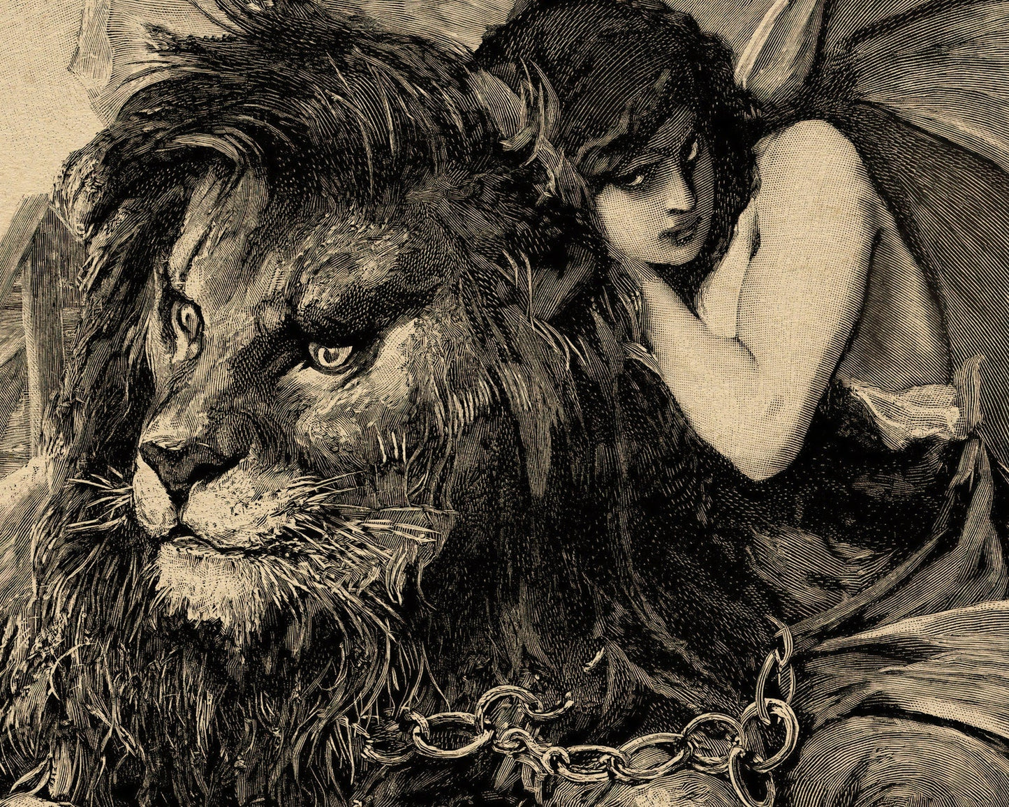 Vintage Illustration "La Force et la Ruse" (c.1891) József Árpád Koppay - Mabon Gallery