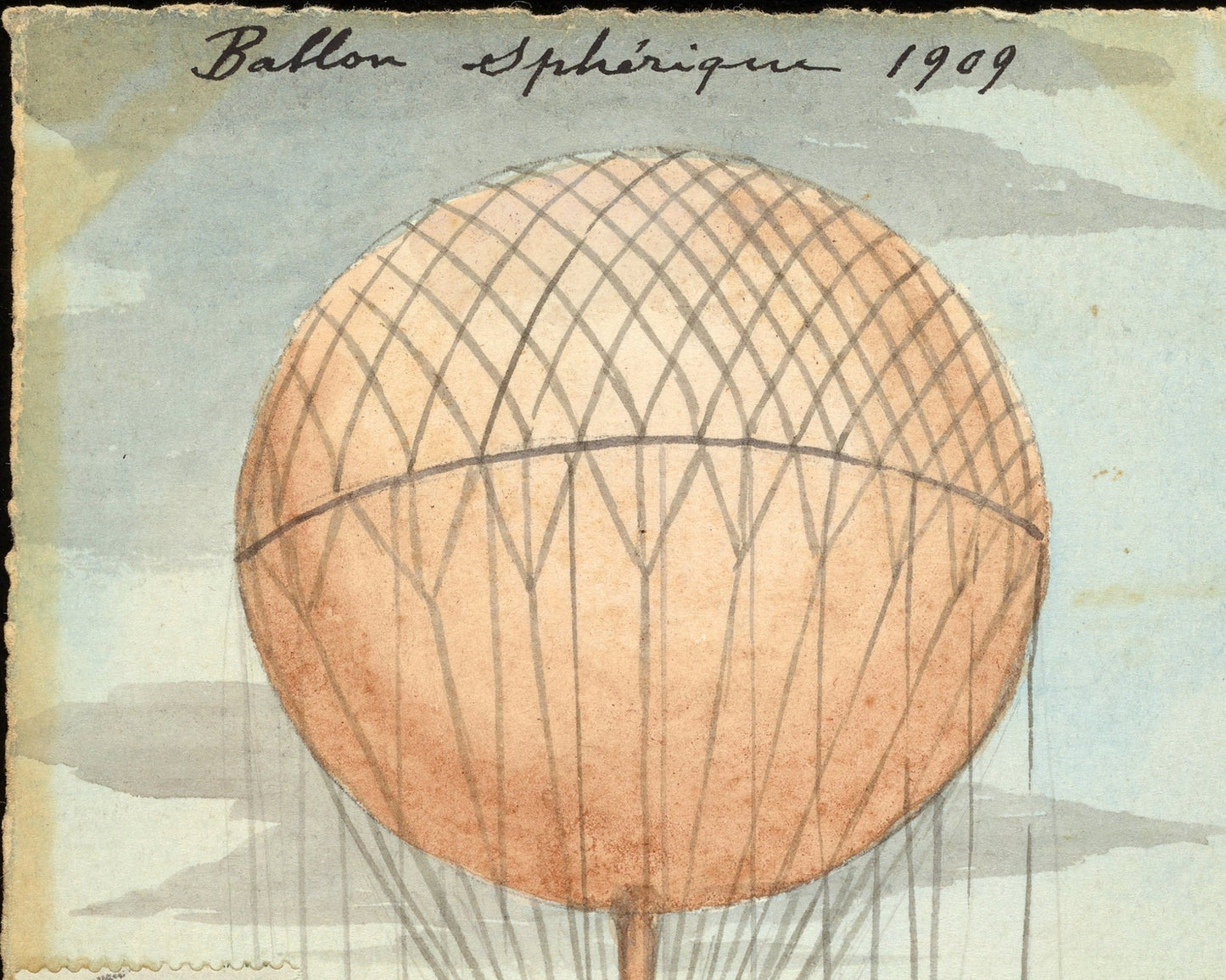 A. Molynk (c.1909) Vintage French Postcard "Ballon Sphérique" - Mabon Gallery