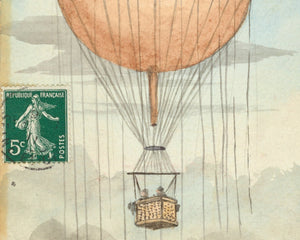 A. Molynk (c.1909) Vintage French Postcard "Ballon Sphérique" - Mabon Gallery