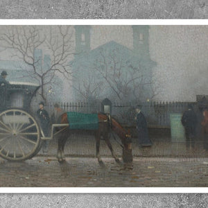 Adolphe Valette "Hansom Cab at All Saints" (c.1910) - Mabon Gallery