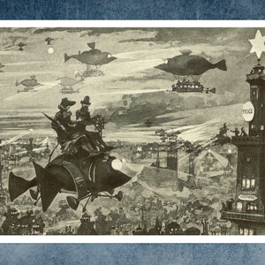 Albert Robida "Paris By Night" (c.1883) - Mabon Gallery