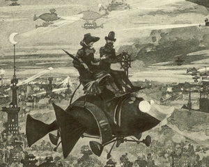 Albert Robida "Paris By Night" (c.1883) - Mabon Gallery