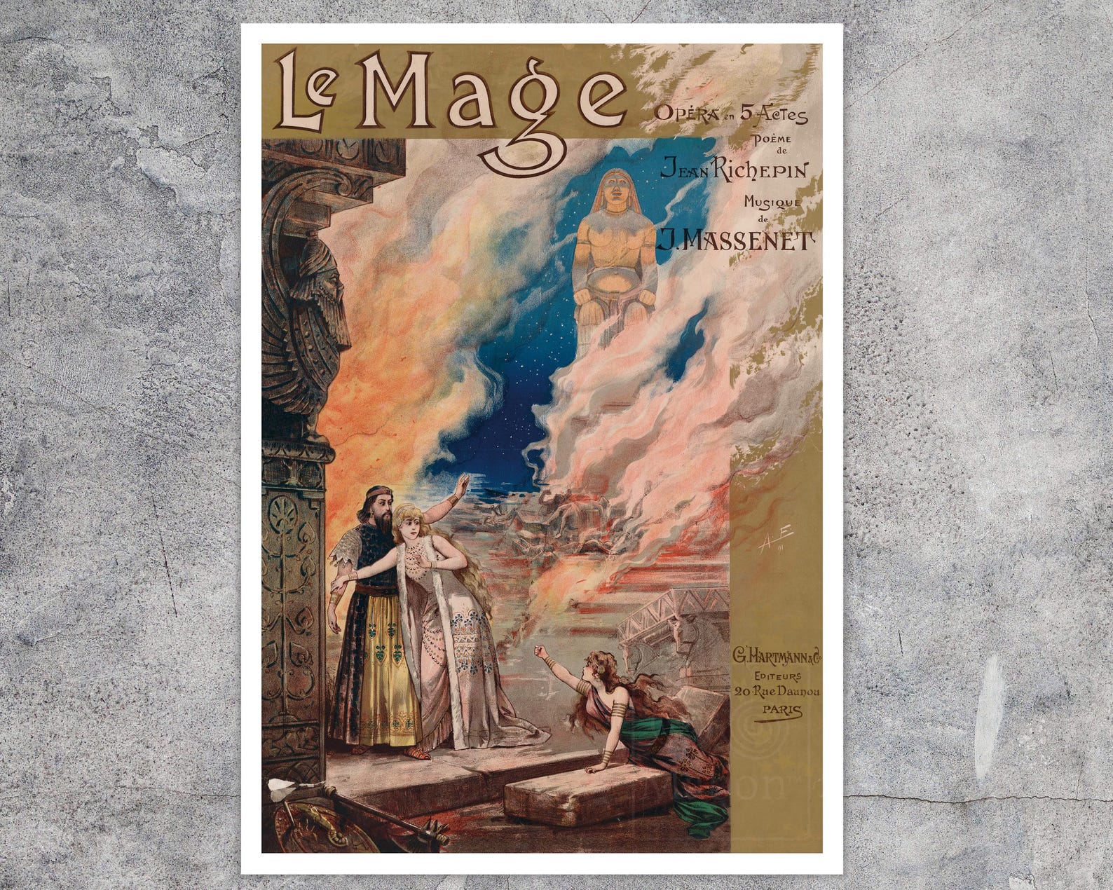 Alfredo Edel "Le Mage" (c.1891) Jules Massenet Opera Poster - Mabon Gallery