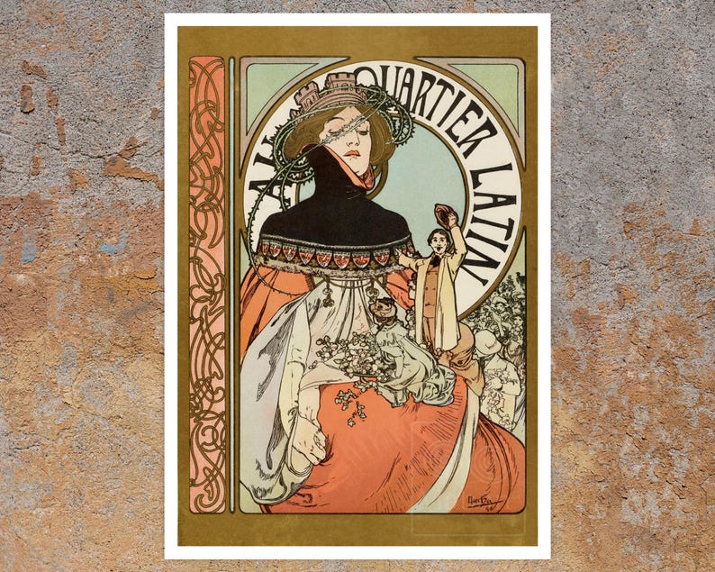 Alphonse Mucha "Au Quartier Latin" (1898) - Mabon Gallery