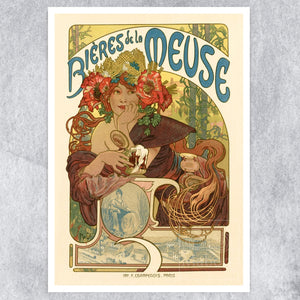 Alphonse Mucha "Bieres de la Meuse" (c.1900) - Mabon Gallery
