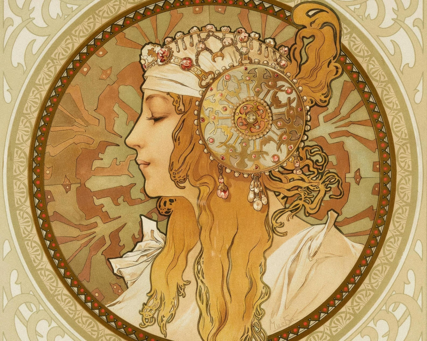 Alphonse Mucha "Têtes Byzantines" (c.1897) Pair of Fine Art Prints - Mabon Gallery