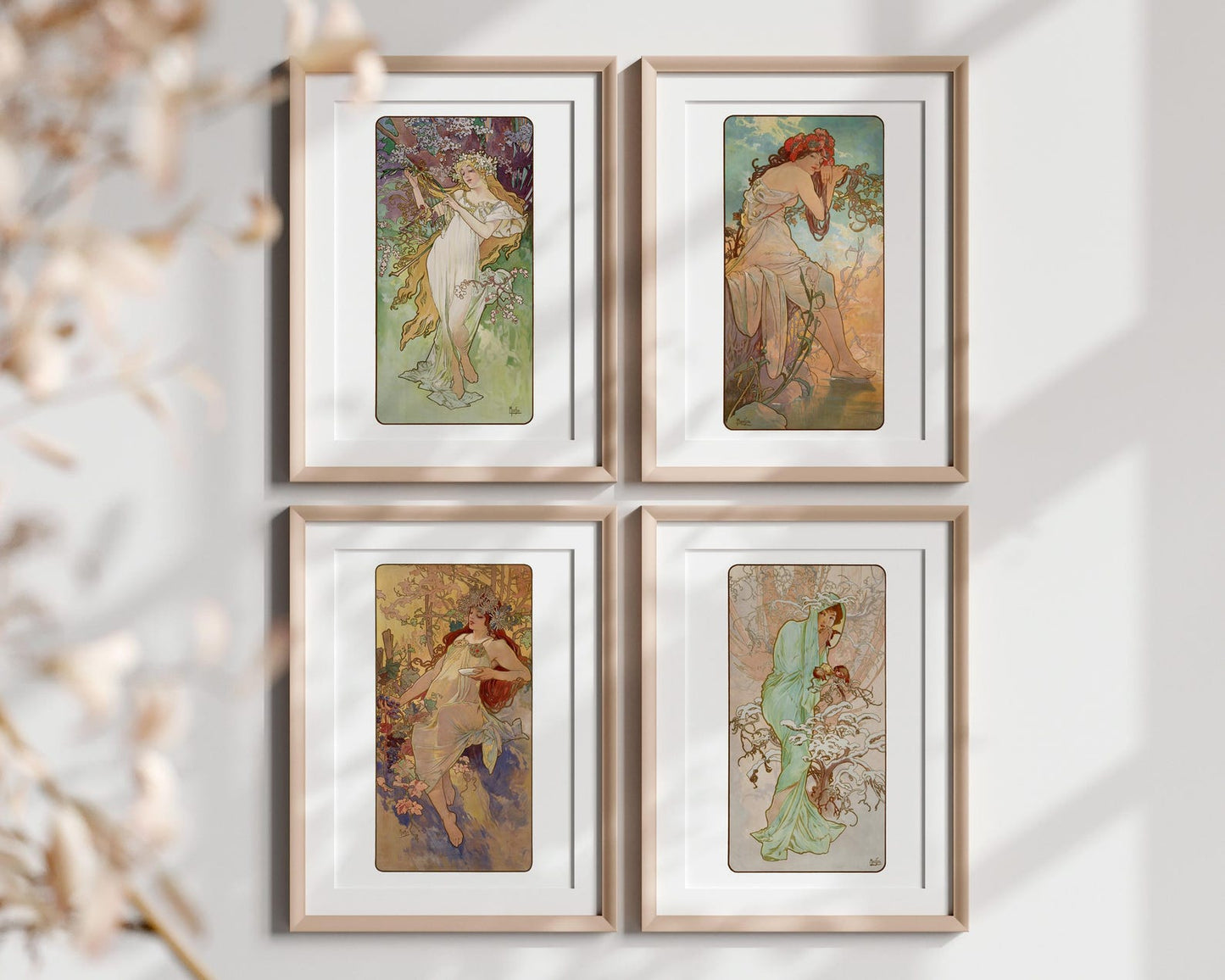 Alphonse Mucha "The Four Seasons" (c.1896) - Set of 4 Prints - Mabon Gallery