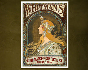 Alphonse Mucha "Whitman's Chocolate and Confections" (c.1920) - Mabon Gallery