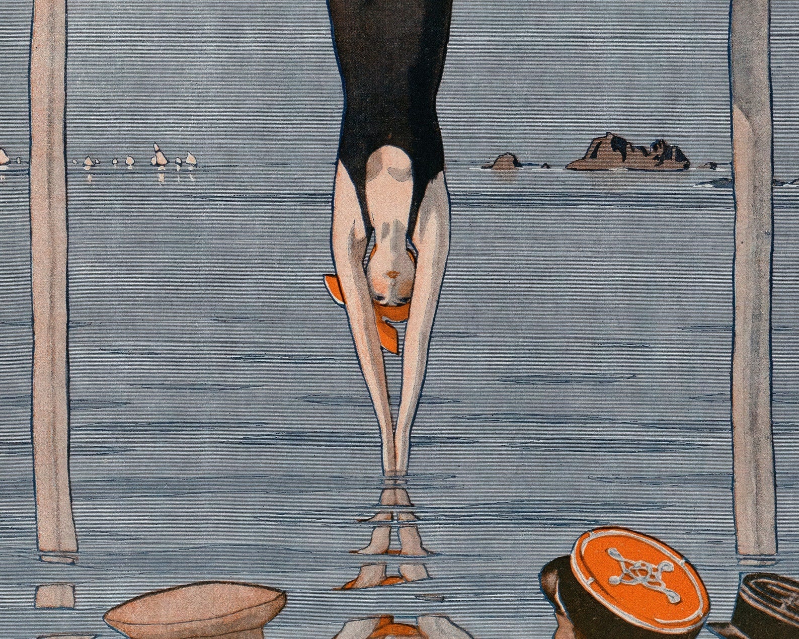 André Édouard Marty "Le Plongeon" La Vie Parisienne Magazine Artwork (c.1918) - Mabon Gallery