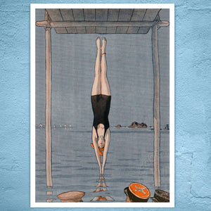 André Édouard Marty "Le Plongeon" La Vie Parisienne Magazine Artwork (c.1918) - Mabon Gallery