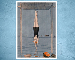 André Édouard Marty "Le Plongeon" La Vie Parisienne Magazine Artwork (c.1918) - Mabon Gallery