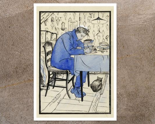 Anny Leusink "Jan Doing His Homework" (c.1926) - Mabon Gallery