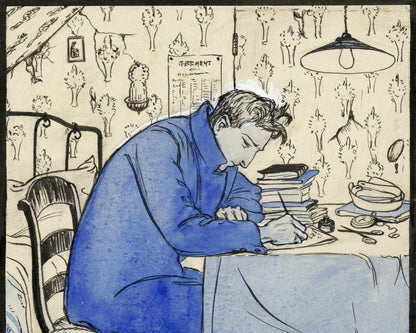 Anny Leusink "Jan Doing His Homework" (c.1926) - Mabon Gallery