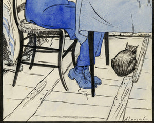 Anny Leusink "Jan Doing His Homework" (c.1926) - Mabon Gallery