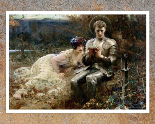 Arthur Hacker "The Temptation of Sir Percival" (c.1894) - Mabon Gallery
