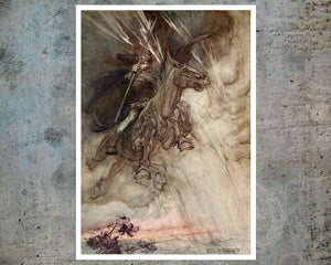 Arthur Rackham "Odin & Sleipnir" (c.1911) - Mabon Gallery