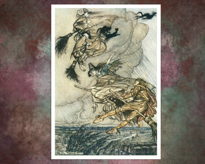 Arthur Rackham "Witches and Cats" (c.1907) - The Ingoldsby Legends - Mabon Gallery