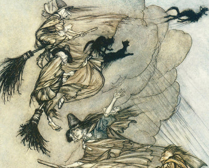Arthur Rackham "Witches and Cats" (c.1907) - The Ingoldsby Legends - Mabon Gallery