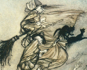 Arthur Rackham "Witches and Cats" (c.1907) - The Ingoldsby Legends - Mabon Gallery