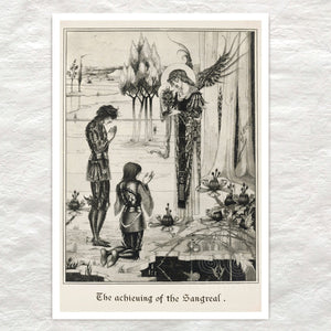 Aubrey Beardlsey "Achieving of the Sangreal" (c.1894) - Mabon Gallery