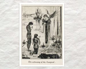 Aubrey Beardlsey "Achieving of the Sangreal" (c.1894) - Mabon Gallery