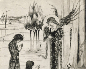 Aubrey Beardlsey "Achieving of the Sangreal" (c.1894) - Mabon Gallery