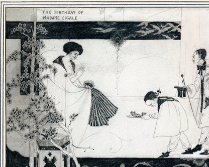 Aubrey Beardlsey “The Birthday of Madame Cigale” (c.1892) - Mabon Gallery