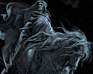 Biblical Illustration "The Fourth Horseman, Death on the Pale Horse" Gustave Doré (c.1865) - Mabon Gallery