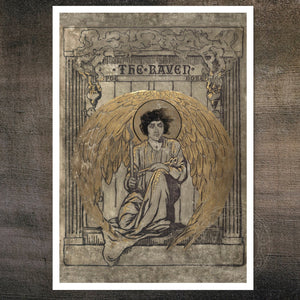 Book Cover Illustration "The Raven" Gustave Doré (c.1884) Edgar Allan Poe - Mabon Gallery