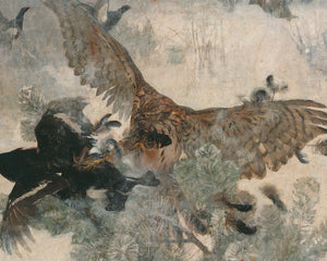 Bruno Andreas Liljefors "Hawk & Black Game" (c.1884) - Mabon Gallery