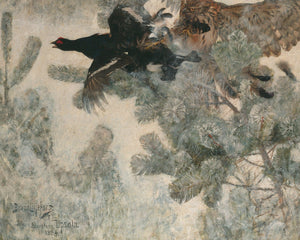 Bruno Andreas Liljefors "Hawk & Black Game" (c.1884) - Mabon Gallery