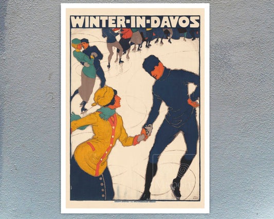 Burkhard Mangold "Winter in Davos" (c.1914) - Mabon Gallery
