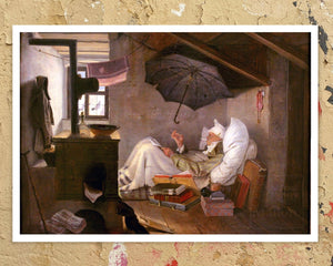 Carl Spitzweg "Der Arme Poet / The Poor Poet" (c.1839) - Mabon Gallery