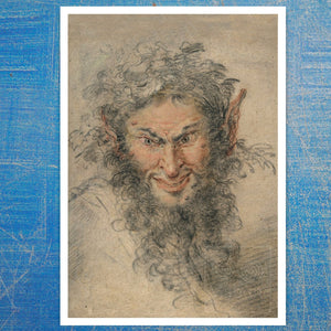 Circle of Antoine Watteau "Head of a Satyr" (c.1700) - Mabon Gallery