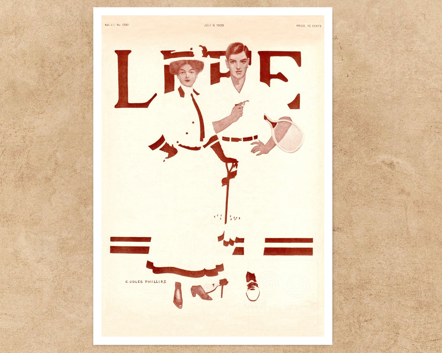 Coles Phillips "Life Magazine Cover" (July 9th 1908)" - Mabon Gallery