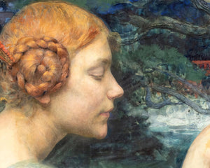 Edgar Maxence "Young Woman with Swans" (c.1912) - Mabon Gallery