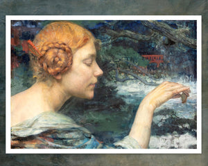 Edgar Maxence "Young Woman with Swans" (c.1912) - Mabon Gallery