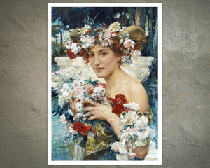 Edgard Maxence "Faunesse Entourée de Fleurs" (c.1900) - Mabon Gallery
